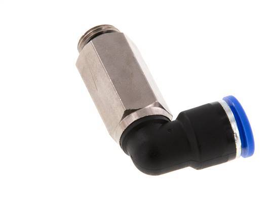 Codo de 90 grados 10mm x G1/4'' con rosca macho Latón/PA 66 NBR Manguito largo giratorio [2 piezas]