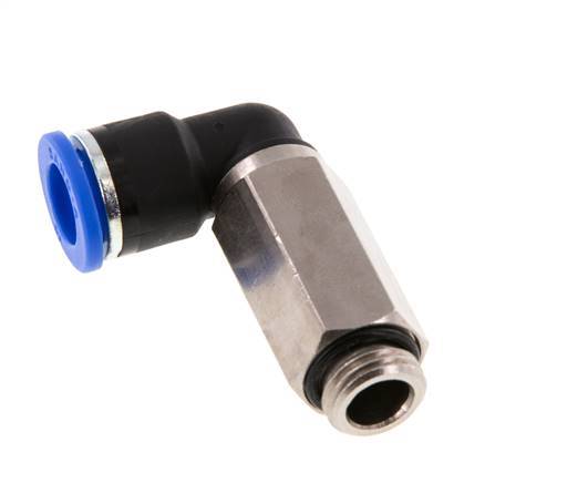 Codo de 90 grados 10mm x G1/4'' con rosca macho Latón/PA 66 NBR Manguito largo giratorio [2 piezas]