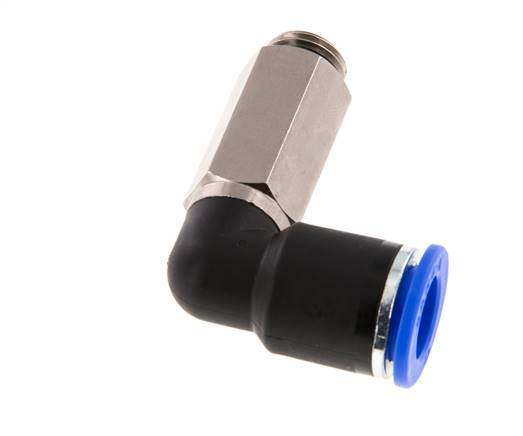 Racor de 12mm x G1/4'' 90deg con rosca macho Latón/PA 66 NBR de manguito largo giratorio