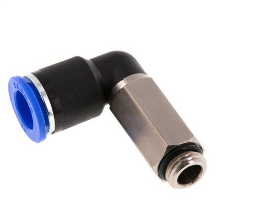 Racor de 12mm x G1/4'' 90deg con rosca macho Latón/PA 66 NBR de manguito largo giratorio