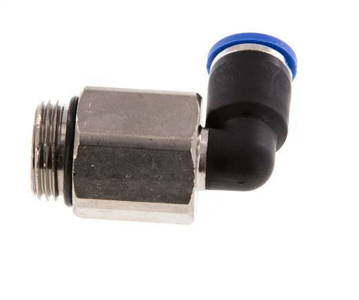 Codo de 90 grados 8mm x G3/8'' con rosca macho Latón/PA 66 NBR Manguito largo giratorio [2 piezas]