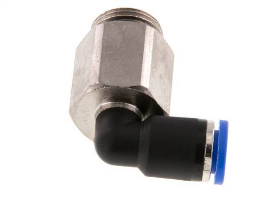 Codo de 90 grados 8mm x G3/8'' con rosca macho Latón/PA 66 NBR Manguito largo giratorio [2 piezas]