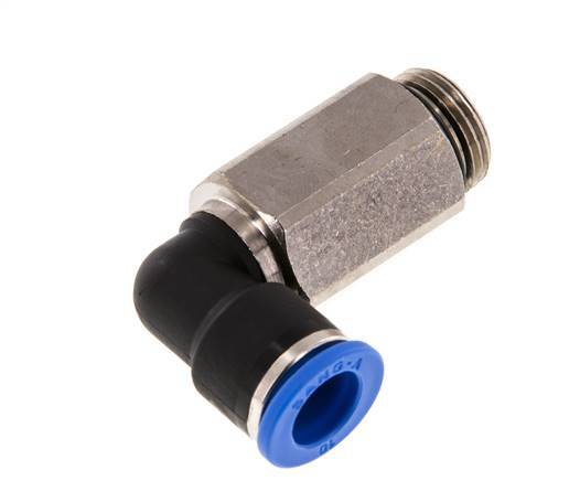 Codo de 90 grados de 10mm x G3/8'' con rosca macho Latón/PA 66 NBR de manguito largo giratorio [2 piezas]
