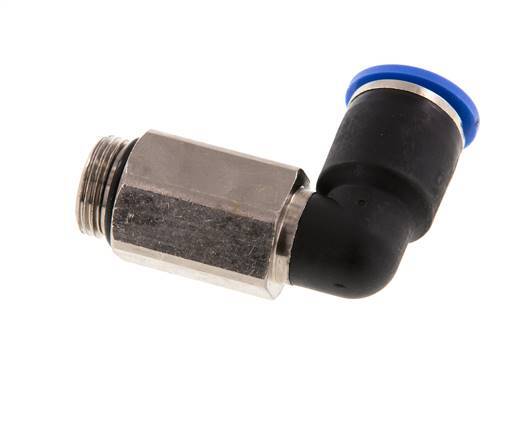 Racor de 12mm x G3/8'' 90deg con rosca macho Latón/PA 66 NBR de manguito largo giratorio
