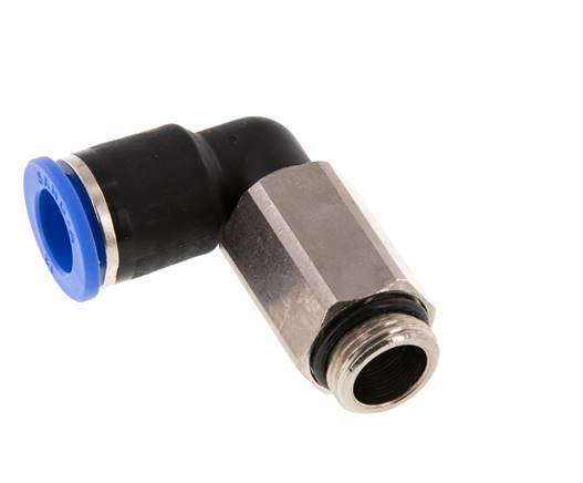 Racor de 12mm x G3/8'' 90deg con rosca macho Latón/PA 66 NBR de manguito largo giratorio