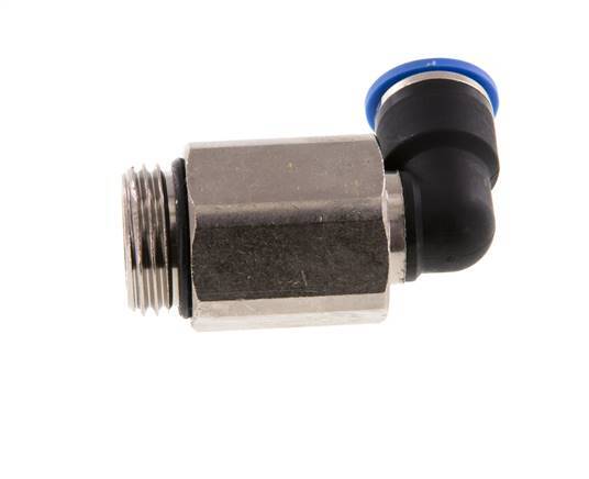 Racor rápido de 90 grados 10mm x G1/2'' con rosca macho Latón/PA 66 NBR de manguito largo giratorio