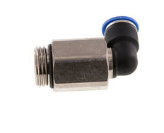 Racor rápido de 90 grados 10mm x G1/2'' con rosca macho Latón/PA 66 NBR de manguito largo giratorio