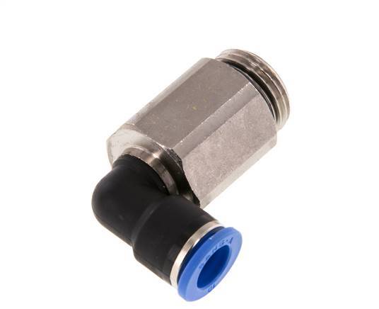 Racor rápido de 90 grados 10mm x G1/2'' con rosca macho Latón/PA 66 NBR de manguito largo giratorio
