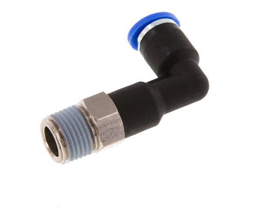 Racor de 4mm x R1/8'' 90deg con rosca macho latón/PA 66 NBR cuerpo largo giratorio [5 piezas]