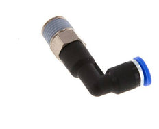 Racor de 4mm x R1/8'' 90deg con rosca macho latón/PA 66 NBR cuerpo largo giratorio [5 piezas]