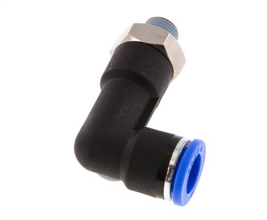 Codo de 90 grados 10mm x R1/8'' con rosca macho latón/PA 66 NBR cuerpo largo giratorio [2 piezas]