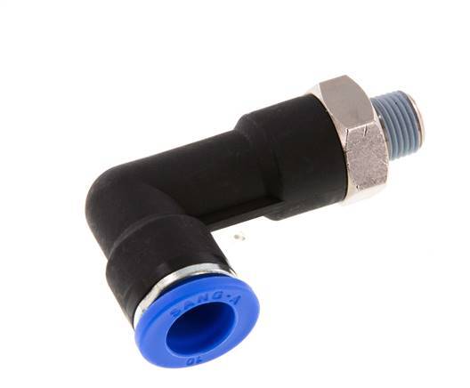 Codo de 90 grados 10mm x R1/8'' con rosca macho latón/PA 66 NBR cuerpo largo giratorio [2 piezas]