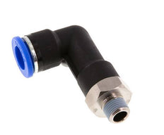 Codo de 90 grados 10mm x R1/8'' con rosca macho latón/PA 66 NBR cuerpo largo giratorio [2 piezas]
