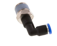 Codo de 90 grados de 4mm x R1/4'' con rosca macho latón/PA 66 NBR cuerpo largo giratorio [2 piezas]