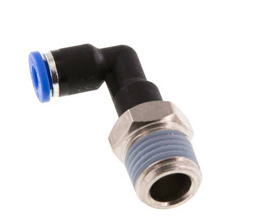 Codo de 90 grados de 4mm x R1/4'' con rosca macho latón/PA 66 NBR cuerpo largo giratorio [2 piezas]