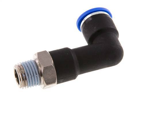 Codo de 90 grados de 10mm x R1/4'' con rosca macho latón/PA 66 NBR cuerpo largo giratorio [2 piezas]