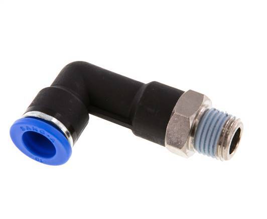 Codo de 90 grados de 10mm x R1/4'' con rosca macho latón/PA 66 NBR cuerpo largo giratorio [2 piezas]