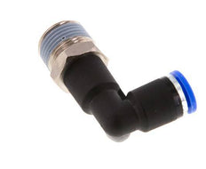 Codo de 8mm x R3/8'' de 90 grados con rosca macho latón/PA 66 NBR cuerpo largo giratorio [2 piezas]