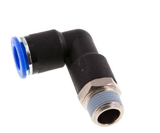 Codo de 90 grados 12mm x R3/8'' con rosca macho latón/PA 66 NBR cuerpo largo giratorio [2 piezas]