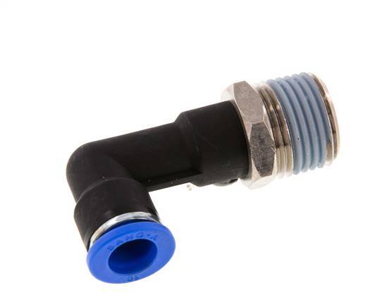 Codo de 90 grados de 10mm x R1/2'' con rosca macho latón/PA 66 NBR cuerpo largo giratorio [2 piezas]