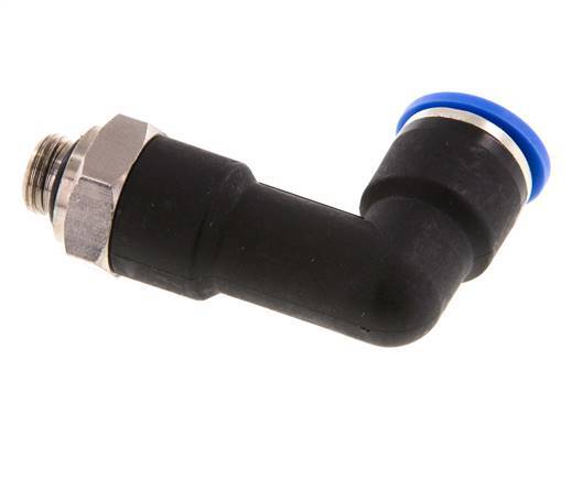 Codo de 90 grados de 10mm x G1/8'' con rosca macho latón/PA 66 NBR cuerpo largo giratorio [2 piezas]