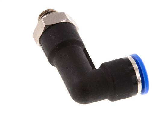 Codo de 90 grados de 10mm x G1/8'' con rosca macho latón/PA 66 NBR cuerpo largo giratorio [2 piezas]