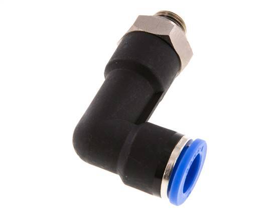 Codo de 90 grados de 10mm x G1/8'' con rosca macho latón/PA 66 NBR cuerpo largo giratorio [2 piezas]