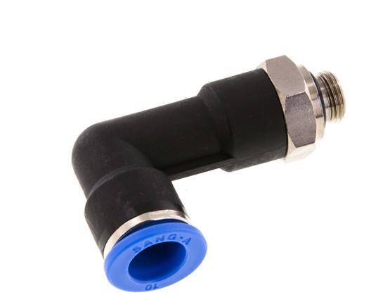 Codo de 90 grados de 10mm x G1/8'' con rosca macho latón/PA 66 NBR cuerpo largo giratorio [2 piezas]