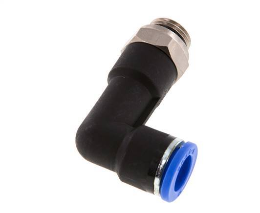 Codo de 90 grados 10mm x G1/4'' con rosca macho latón/PA 66 NBR cuerpo largo giratorio [2 piezas]