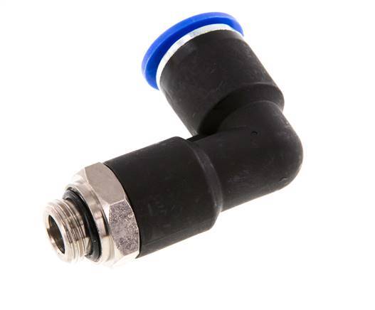 Codo de 90 grados 12mm x G1/4'' con rosca macho latón/PA 66 NBR cuerpo largo giratorio [2 piezas]