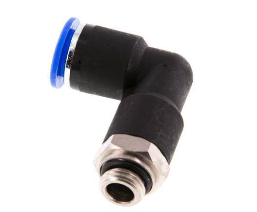 Codo de 90 grados 12mm x G1/4'' con rosca macho latón/PA 66 NBR cuerpo largo giratorio [2 piezas]