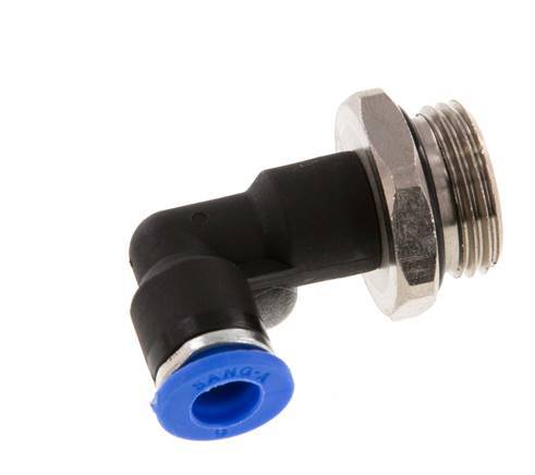 Codo de 6mm x G3/8'' 90deg con rosca macho Latón/PA 66 NBR Cuerpo Largo Giratorio [2 Piezas]