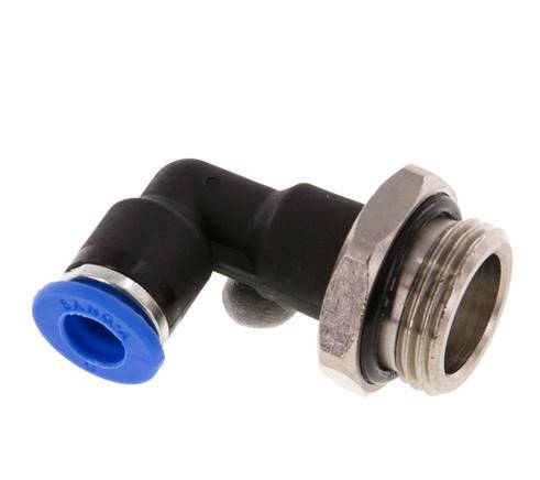Codo de 6mm x G3/8'' 90deg con rosca macho Latón/PA 66 NBR Cuerpo Largo Giratorio [2 Piezas]
