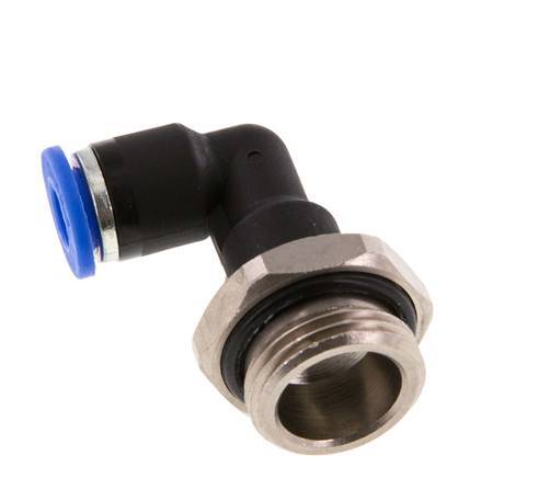 Codo de 6mm x G3/8'' 90deg con rosca macho Latón/PA 66 NBR Cuerpo Largo Giratorio [2 Piezas]