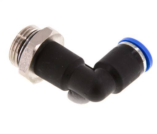 Codo de 90 grados 8mm x G3/8'' con rosca macho latón/PA 66 NBR cuerpo largo giratorio [2 piezas]