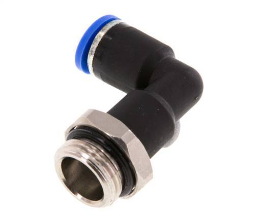 Codo de 90 grados 8mm x G3/8'' con rosca macho latón/PA 66 NBR cuerpo largo giratorio [2 piezas]