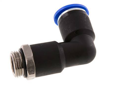 Codo de 90 grados 12mm x G3/8'' con rosca macho latón/PA 66 NBR cuerpo largo giratorio [2 piezas]