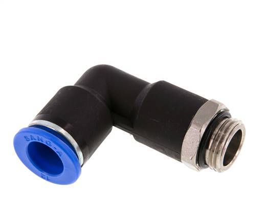 Codo de 90 grados 12mm x G3/8'' con rosca macho latón/PA 66 NBR cuerpo largo giratorio [2 piezas]