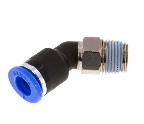 Racor de 6mm x R1/8'' 45deg con rosca macho latón/PA 66 NBR [2 piezas]