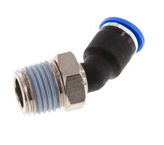 6mm x R1/4'' Racor rápido acodado de 45 grados con rosca macho Latón/PA 66 NBR [2 unidades]