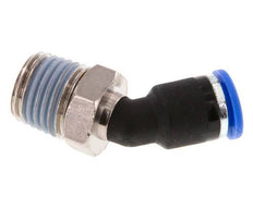6mm x R1/4'' Racor rápido acodado de 45 grados con rosca macho Latón/PA 66 NBR [2 unidades]