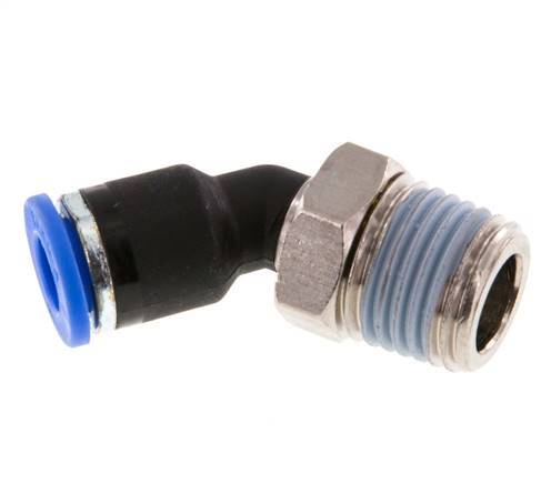 6mm x R1/4'' Racor rápido acodado de 45 grados con rosca macho Latón/PA 66 NBR [2 unidades]