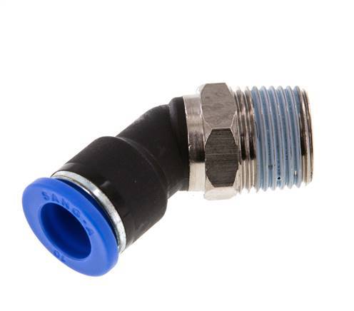 Racor de 10mm x R3/8'' 45deg con rosca macho latón/PA 66 NBR [2 piezas]