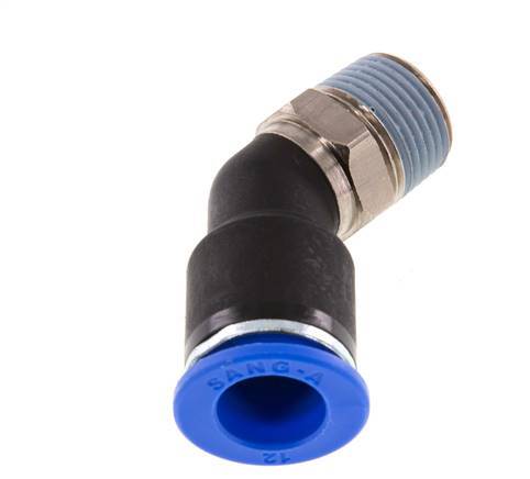 Racor de 12mm x R3/8'' 45deg con rosca macho latón/PA 66 NBR [2 piezas]