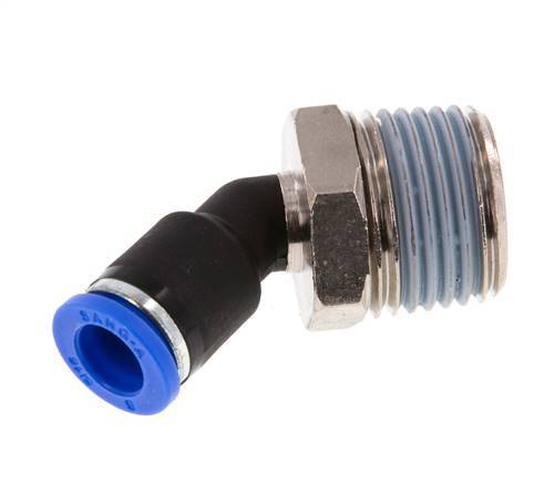 Racor de 8mm x R1/2'' 45deg con rosca macho latón/PA 66 NBR [2 piezas]