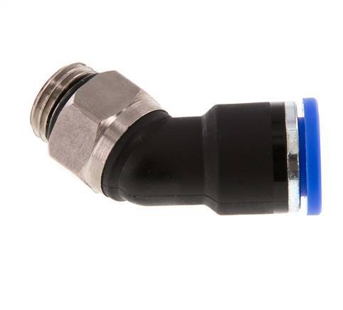 10mm x G1/4'' Codo 45deg Racor con rosca macho Latón/PA 66 NBR [2 Piezas]