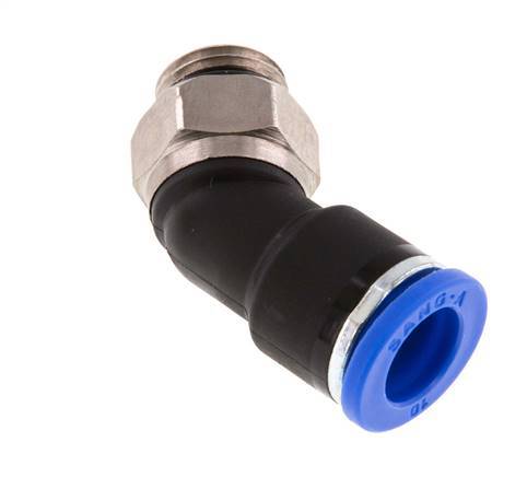 10mm x G1/4'' Codo 45deg Racor con rosca macho Latón/PA 66 NBR [2 Piezas]
