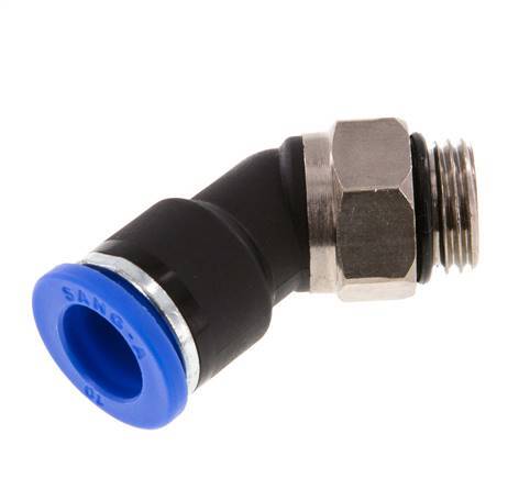 10mm x G1/4'' Codo 45deg Racor con rosca macho Latón/PA 66 NBR [2 Piezas]