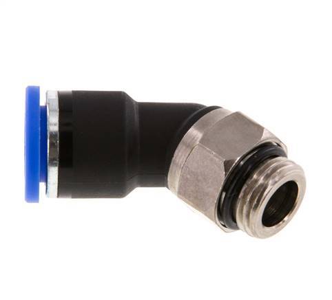 10mm x G1/4'' Codo 45deg Racor con rosca macho Latón/PA 66 NBR [2 Piezas]