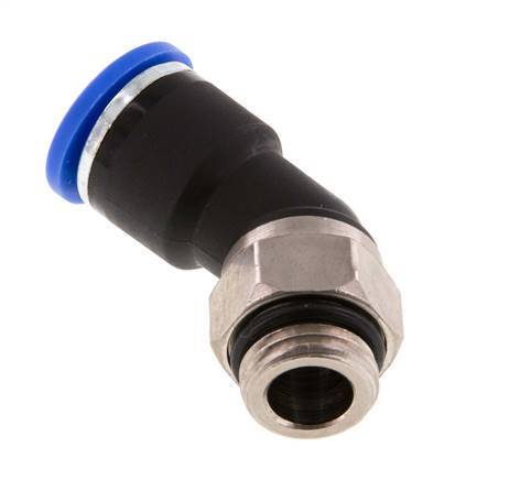 10mm x G1/4'' Codo 45deg Racor con rosca macho Latón/PA 66 NBR [2 Piezas]